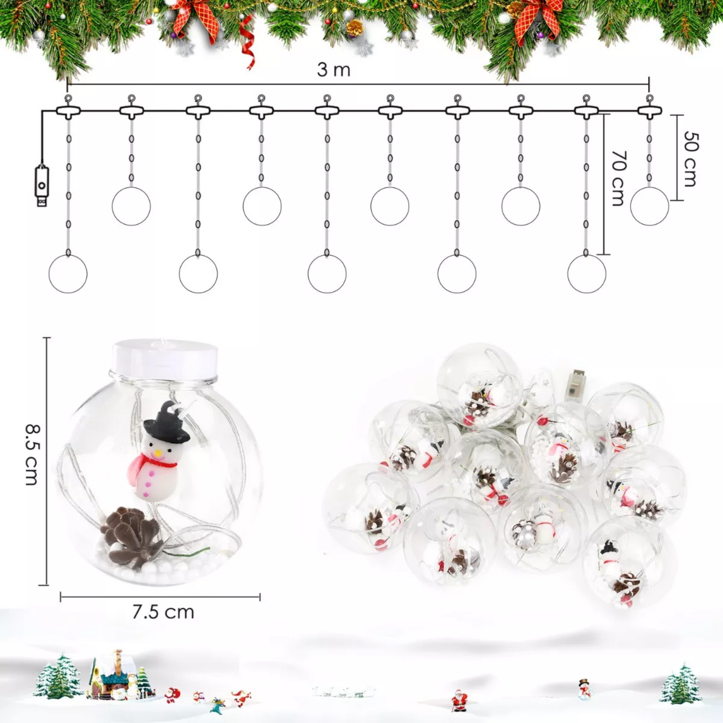 Guirnalda LED - Dale vida y encanto único a tu Navidad 🎄