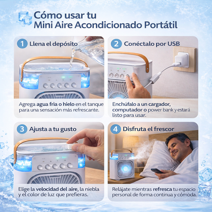 Ventilador Aqua Pro –Aire Más Fresco y Confortable Al Instante 🧊💧😊