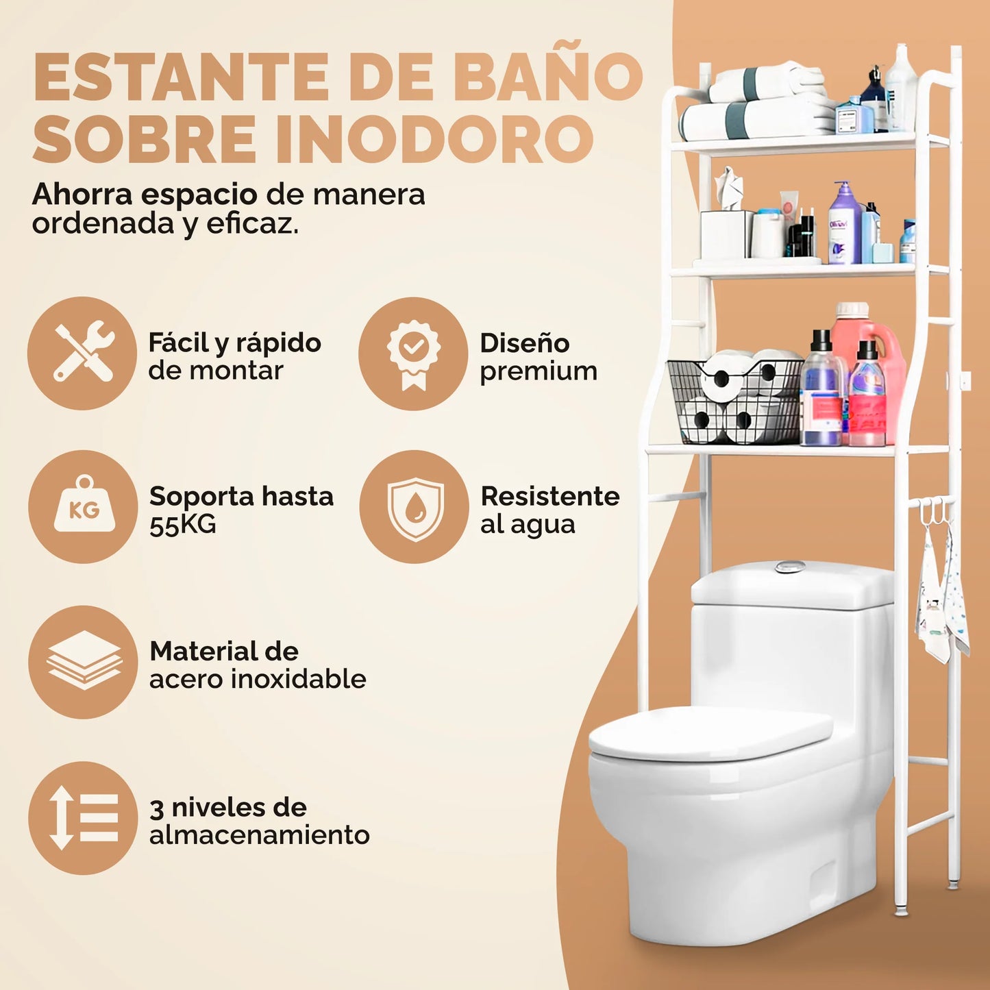Estante Multiuso Pro- Convierte los espacio en almacenamiento útil 💡✨