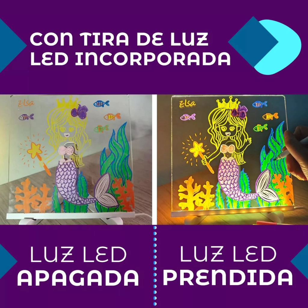 Pizarra Lámpara LED Acrílica