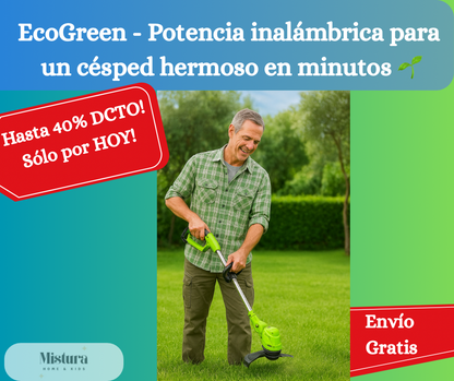 EcoGreen - Potencia inalámbrica para un césped hermoso en minutos 🌱🍃