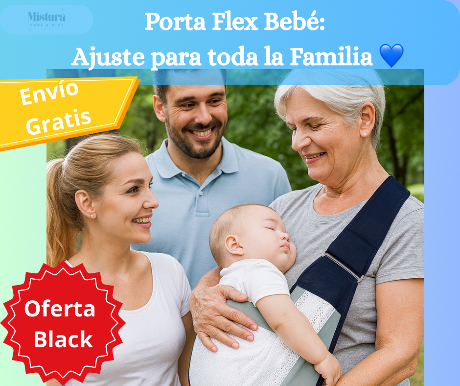 Porta Flex Bebé -Ajustable y Ergonómico💕 - Mejora la postura y alivia tus brazos ✨