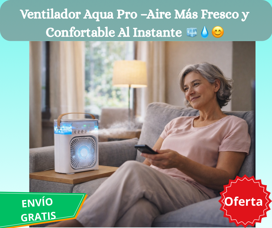 Ventilador Aqua Pro –Aire Más Fresco y Confortable Al Instante 🧊💧😊