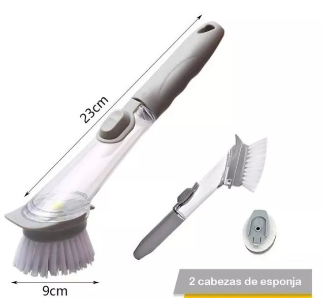 Cepillo con dispensador de lavalozas