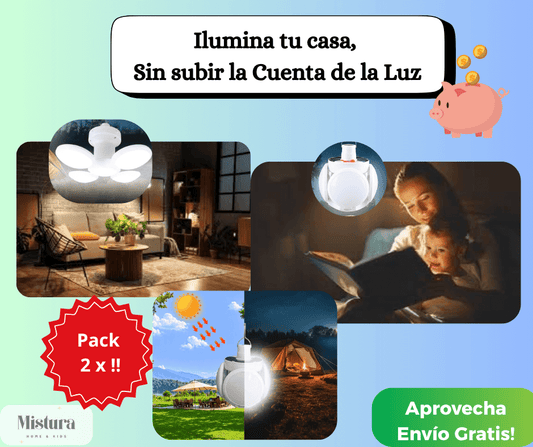 Pack Iluminación Power - 2 x Lámpara Solar Plegable